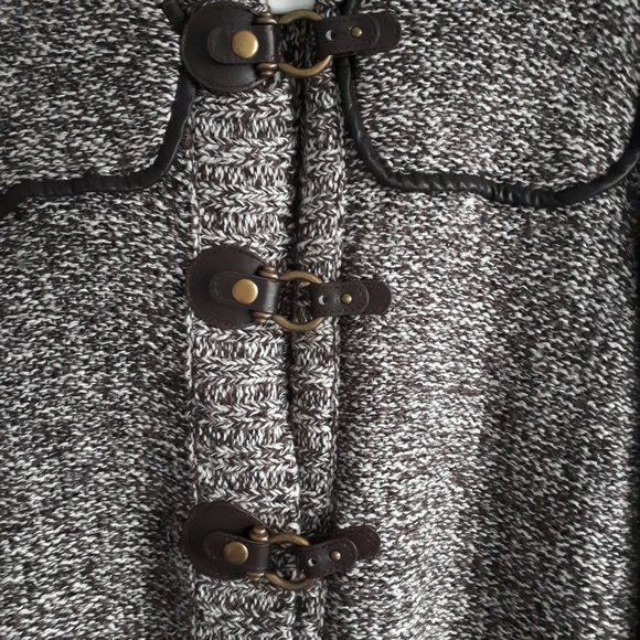 Northern Reflections Marled Brown Knit Cardigan with Hood - Picture 3 of 9